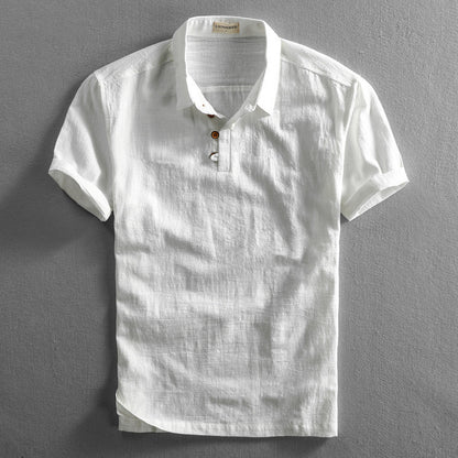 Mens Slim Fit Linen Short Sleeve Shirt