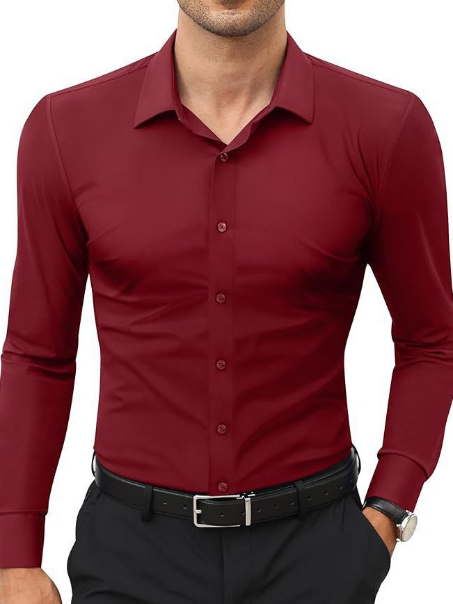 Mens Slim Fit Long Sleeve Business Shirt