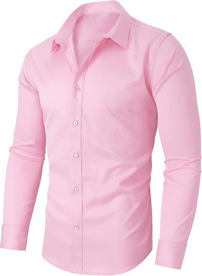 Mens Slim Fit Long Sleeve Business Shirt