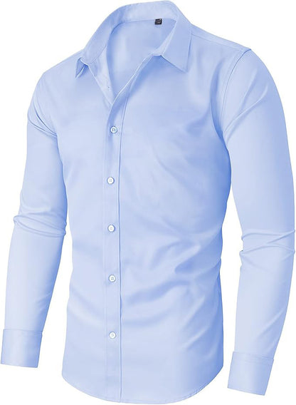Mens Slim Fit Long Sleeve Business Shirt