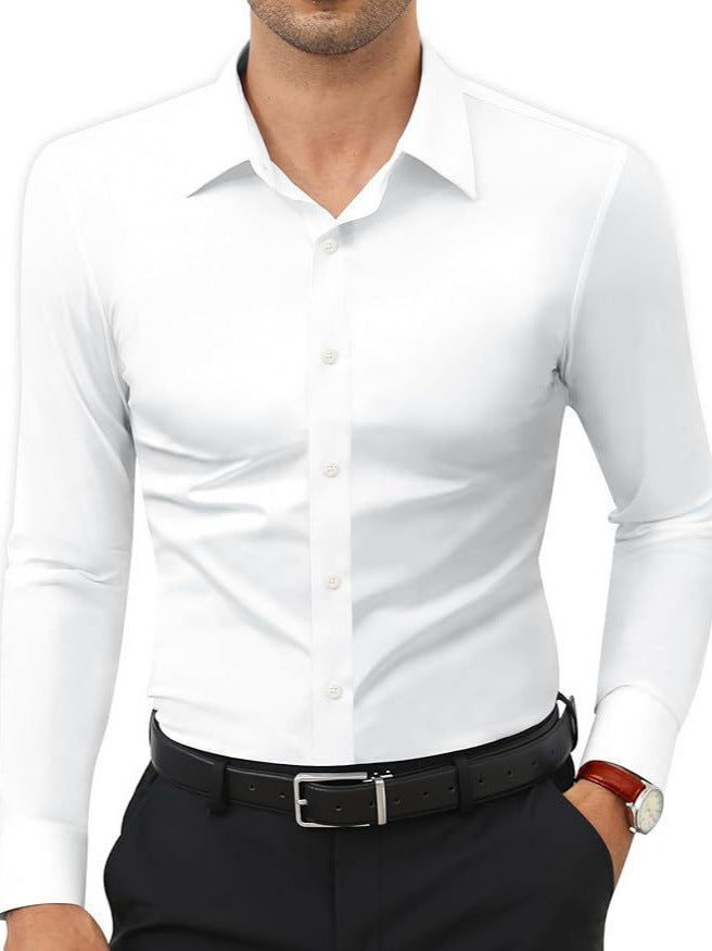 Mens Slim Fit Long Sleeve Business Shirt