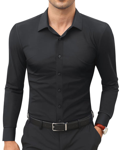 Mens Slim Fit Long Sleeve Business Shirt