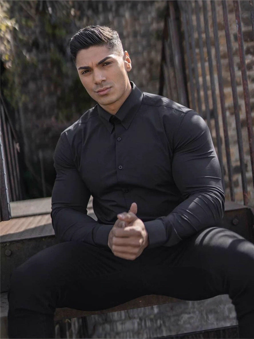 Mens Slim Fit Long Sleeve Shirt