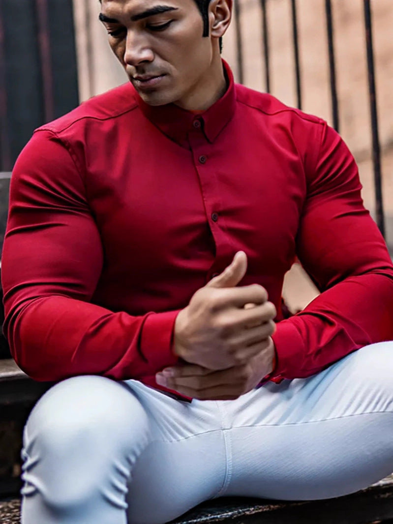 Mens Slim Fit Long Sleeve Shirt