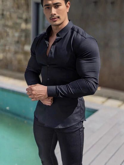 Mens Slim Fit Long Sleeve Shirt