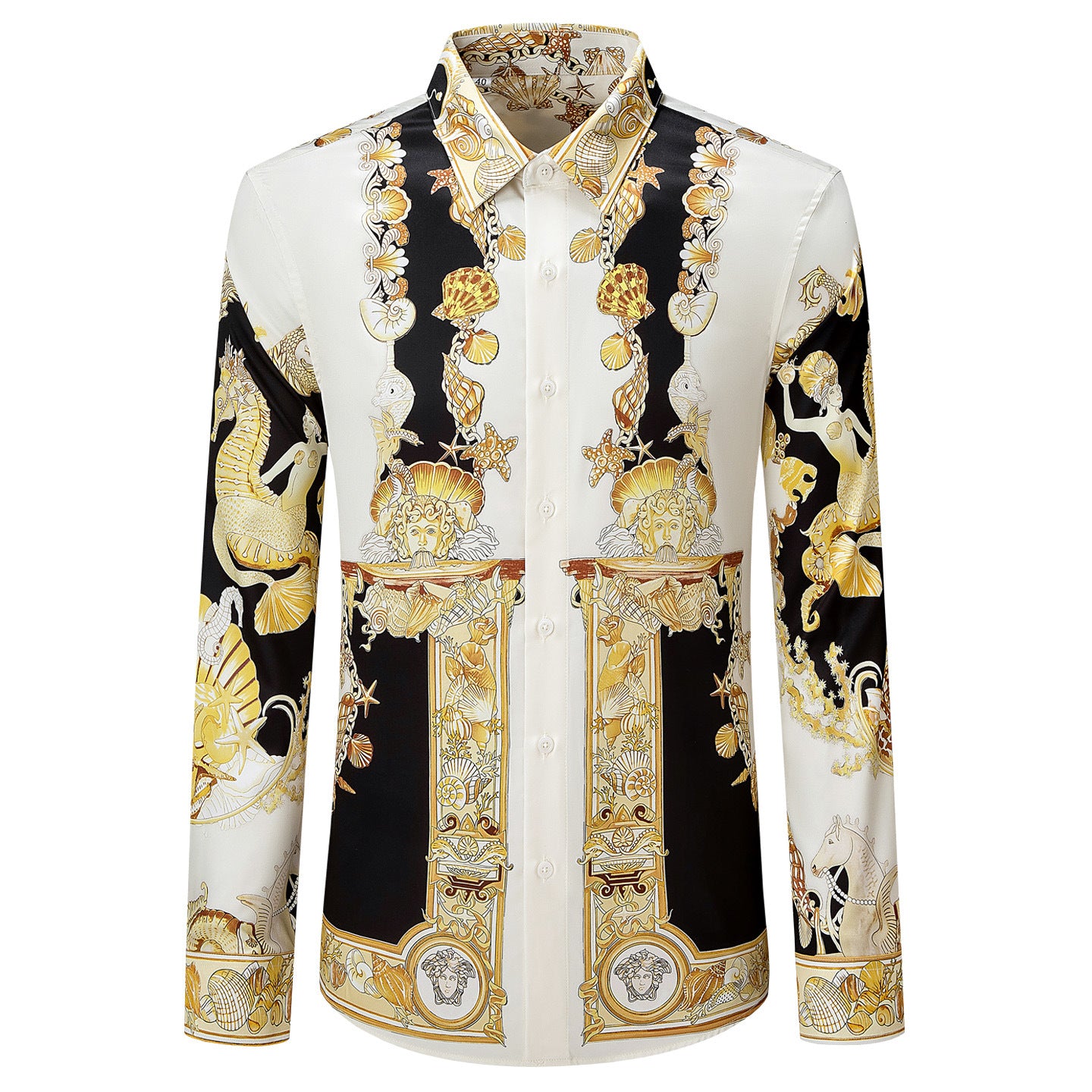 Mens Slim Fit Printed Long Sleeve Shirt