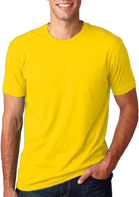 Mens Slim Fit Solid Color Round Neck Short Sleeve T Shirt