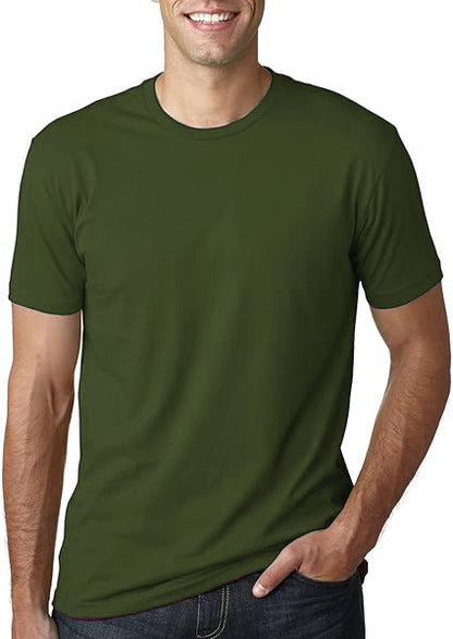 Mens Slim Fit Solid Color Round Neck Short Sleeve T Shirt