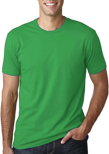 Mens Slim Fit Solid Color Round Neck Short Sleeve T Shirt