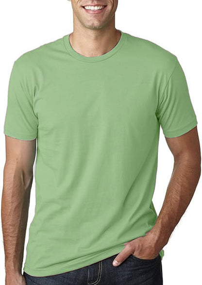 Mens Slim Fit Solid Color Round Neck Short Sleeve T Shirt