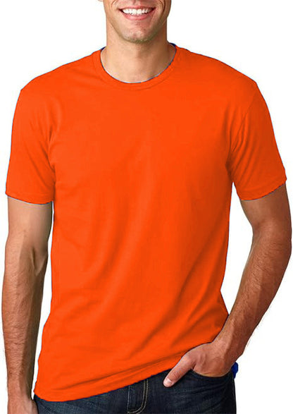 Mens Slim Fit Solid Color Round Neck Short Sleeve T Shirt