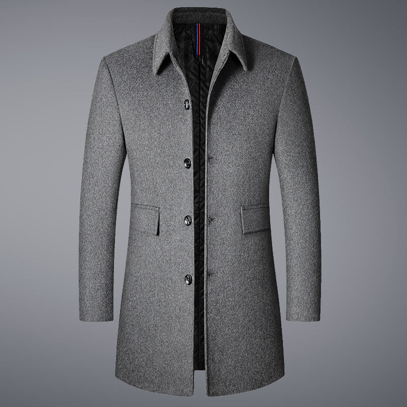 Mens Slim Fit Wool Blend Overcoat