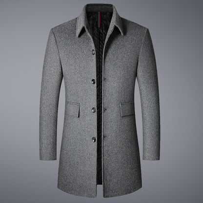 Mens Slim Fit Wool Blend Overcoat