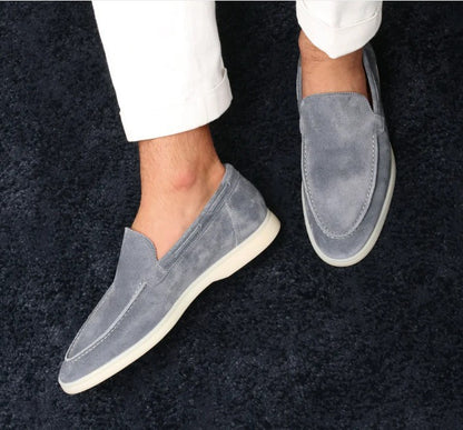 Mens Slip-On Driving Flats Suede Loafers