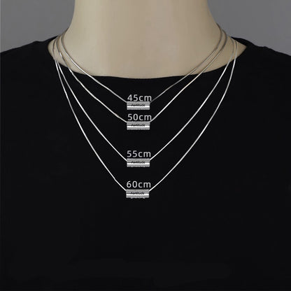 Mens Snake Bone Chain Necklace with Seven Virtues Pendant