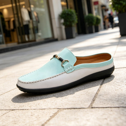 Mens Soft Leather Slip-On Slippers