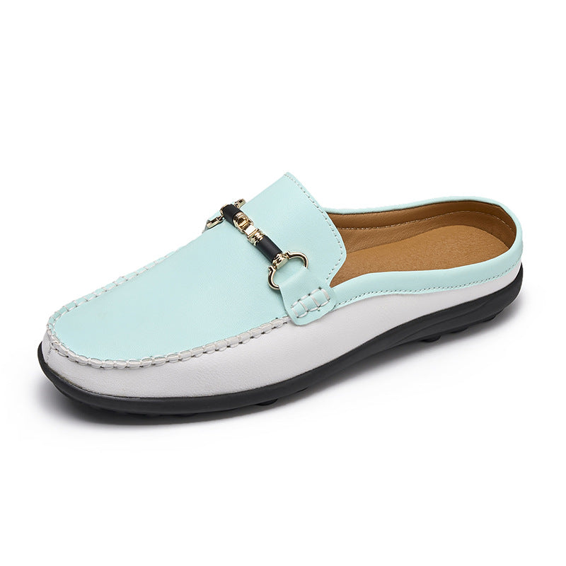 Mens Soft Leather Slip-On Slippers