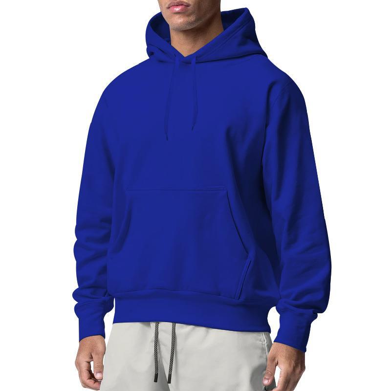 Mens Solid Color Fleece Hooded Sweatshirt