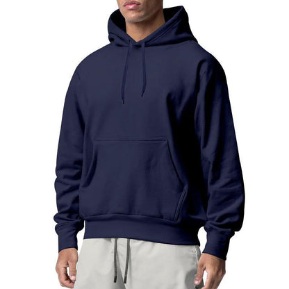 Mens Solid Color Fleece Hooded Sweatshirt