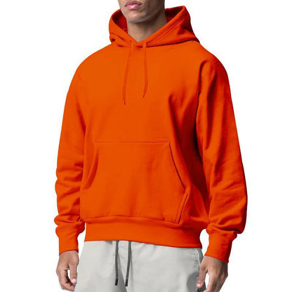 Mens Solid Color Fleece Hooded Sweatshirt