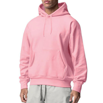 Mens Solid Color Fleece Hooded Sweatshirt