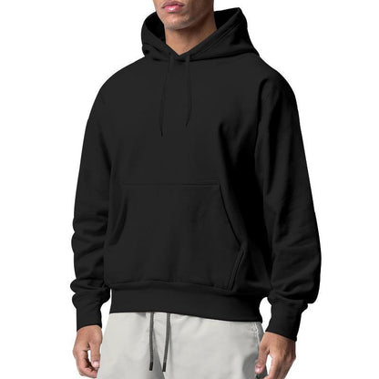 Mens Solid Color Fleece Hooded Sweatshirt