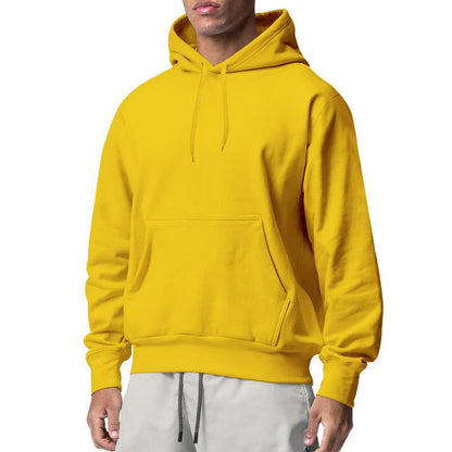 Mens Solid Color Fleece Hooded Sweatshirt