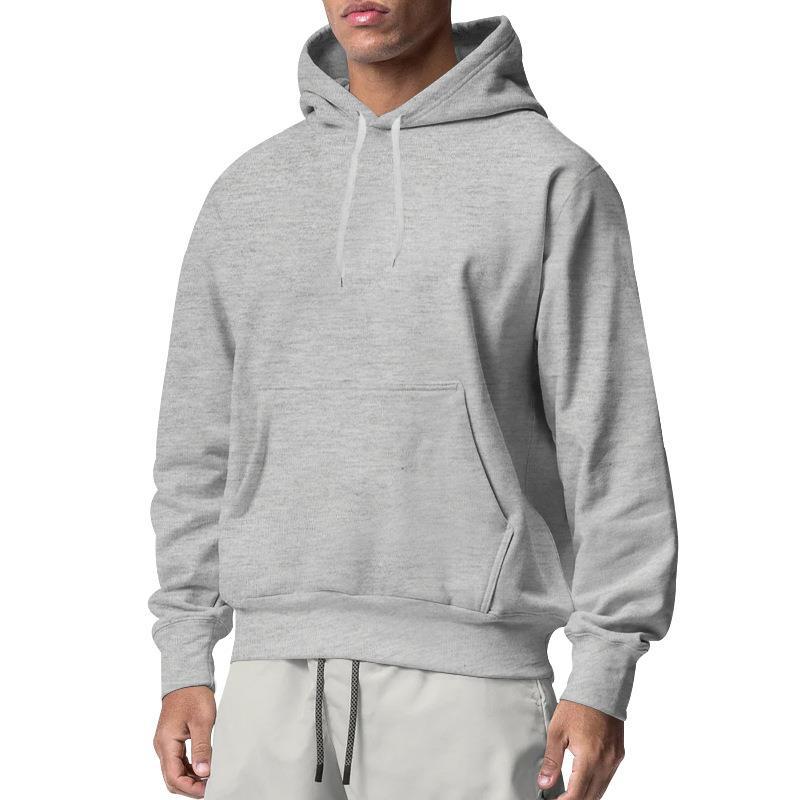 Mens Solid Color Fleece Hooded Sweatshirt