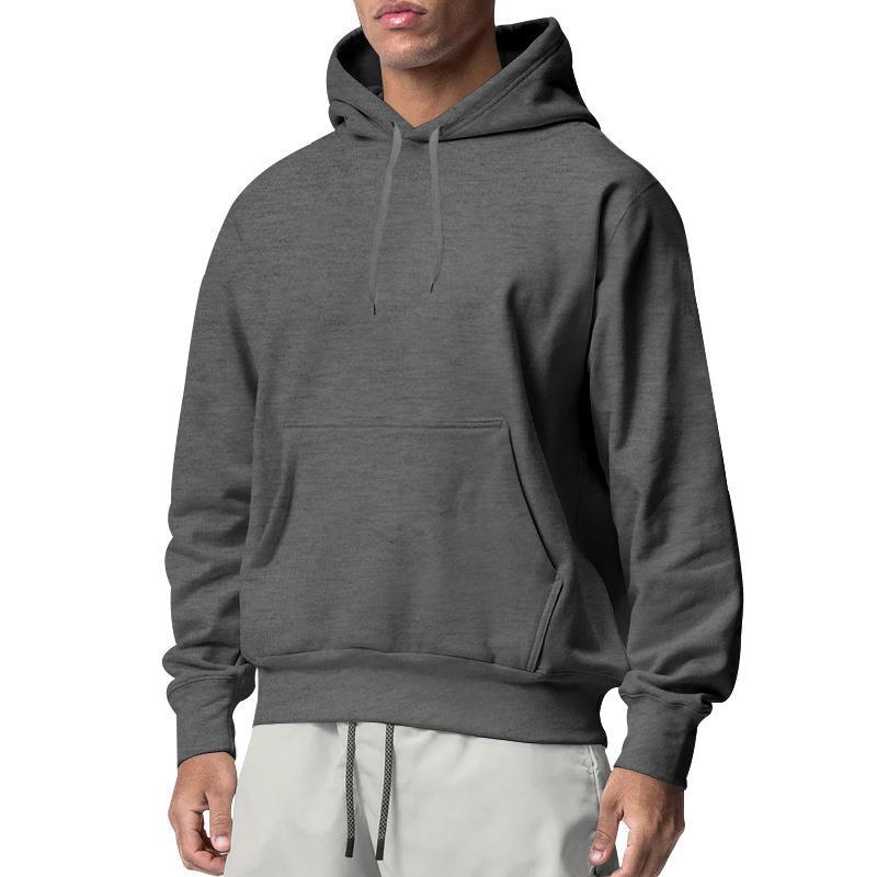 Mens Solid Color Fleece Hooded Sweatshirt
