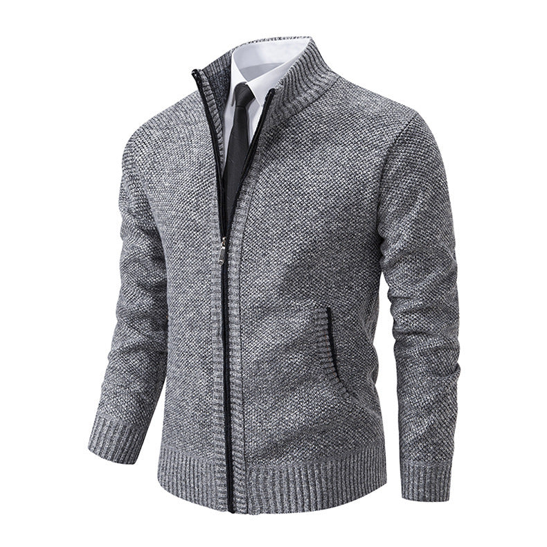 Mens Stand Collar Cardigan