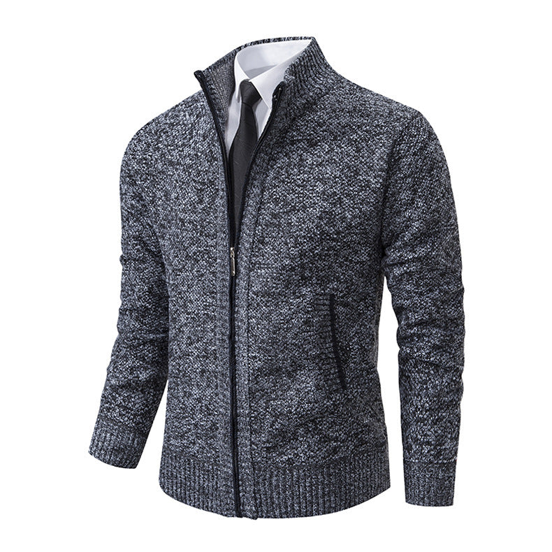 Mens Stand Collar Cardigan
