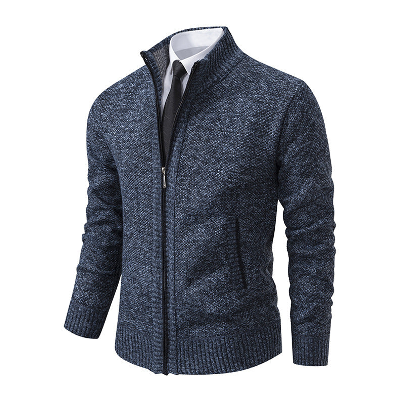 Mens Stand Collar Cardigan