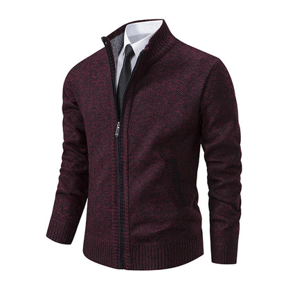 Mens Stand Collar Cardigan