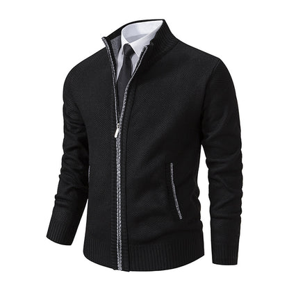 Mens Stand Collar Cardigan