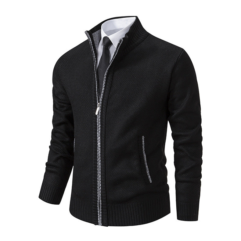 Mens Stand Collar Cardigan