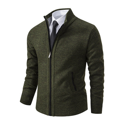 Mens Stand Collar Cardigan