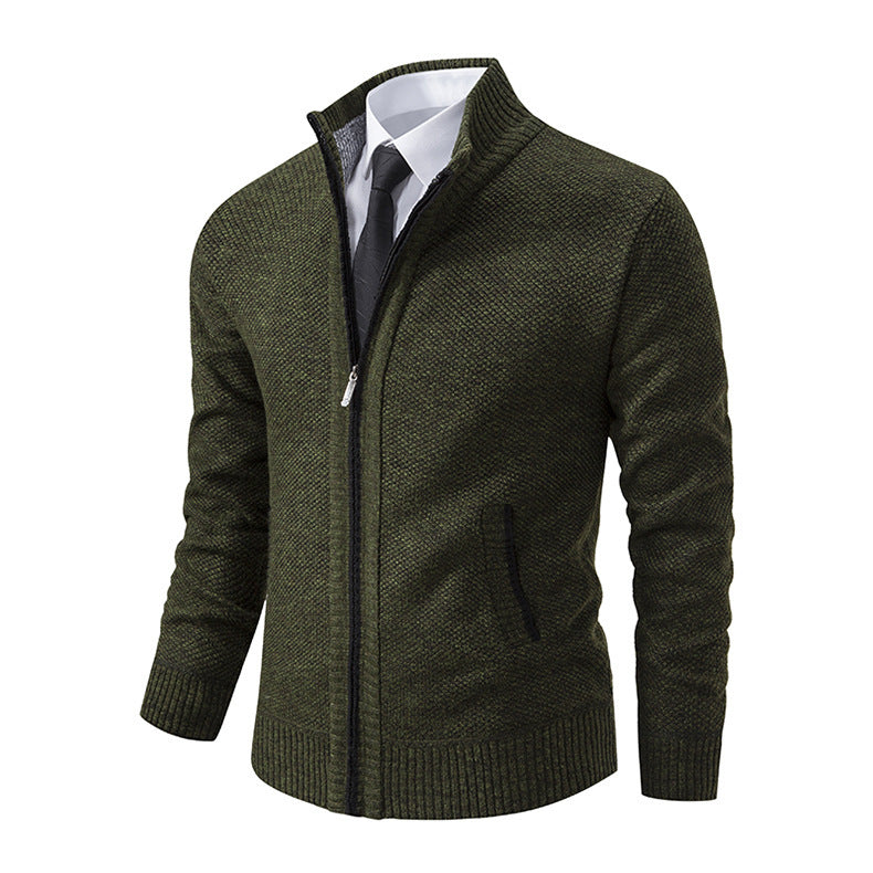 Mens Stand Collar Cardigan