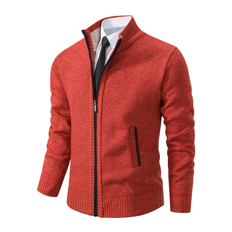 Mens Stand Collar Cardigan