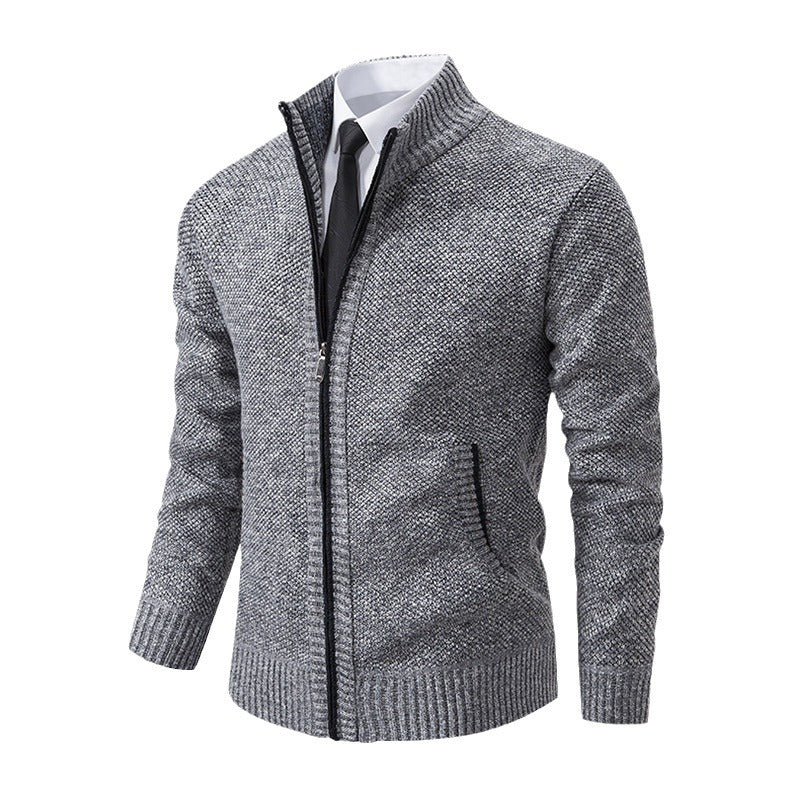 Mens Stand Collar Cardigan