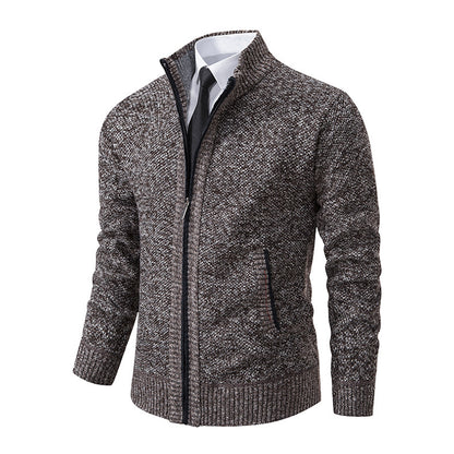 Mens Stand Collar Cardigan
