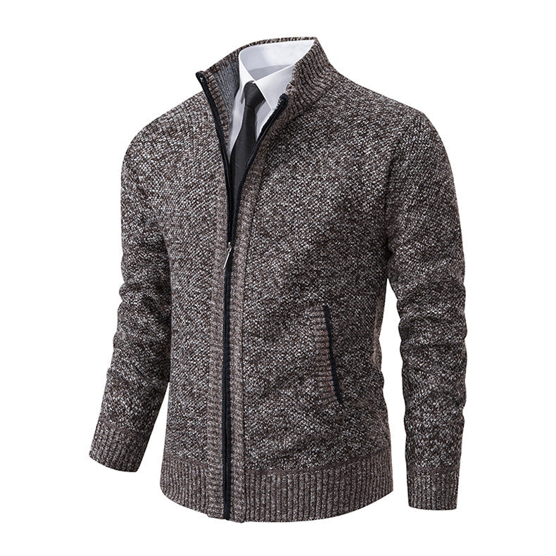 Mens Stand Collar Cardigan