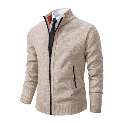Mens Stand Collar Cardigan