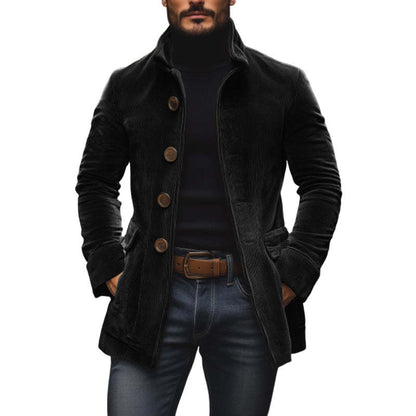 Mens Stand Collar Corduroy Blazer