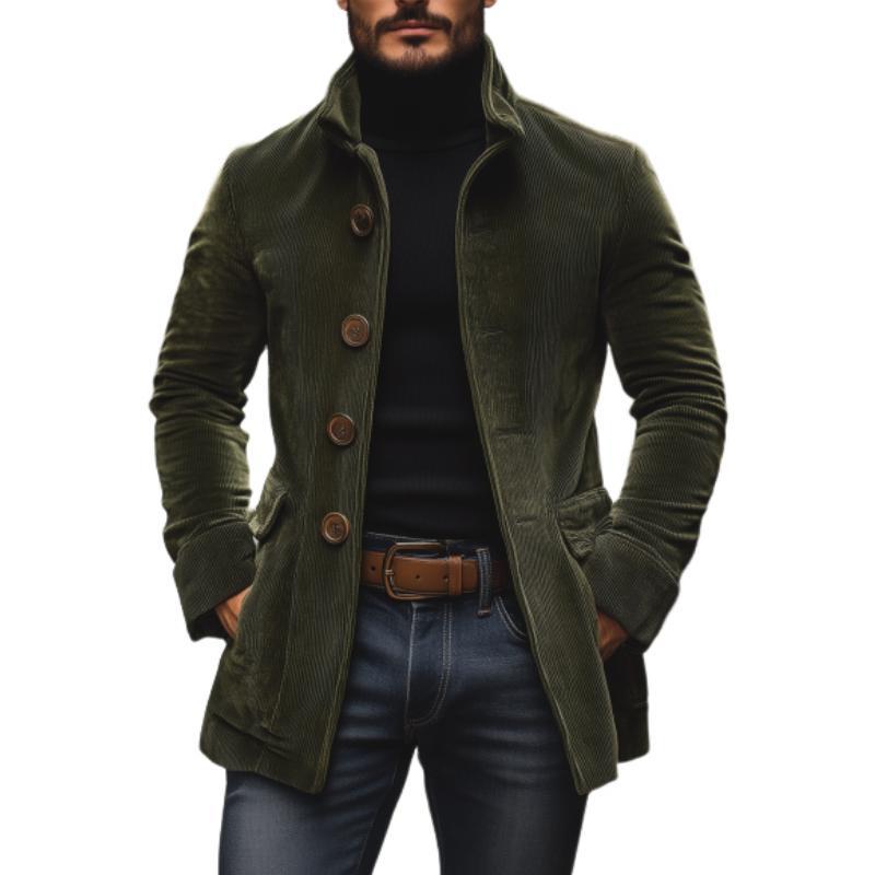 Mens Stand Collar Corduroy Blazer