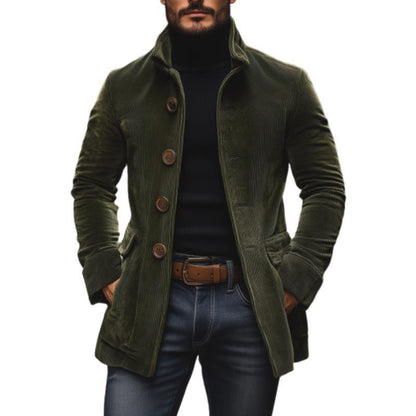Mens Stand Collar Corduroy Blazer