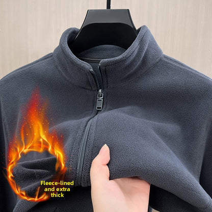 Mens Stand Collar Fleece Jacket