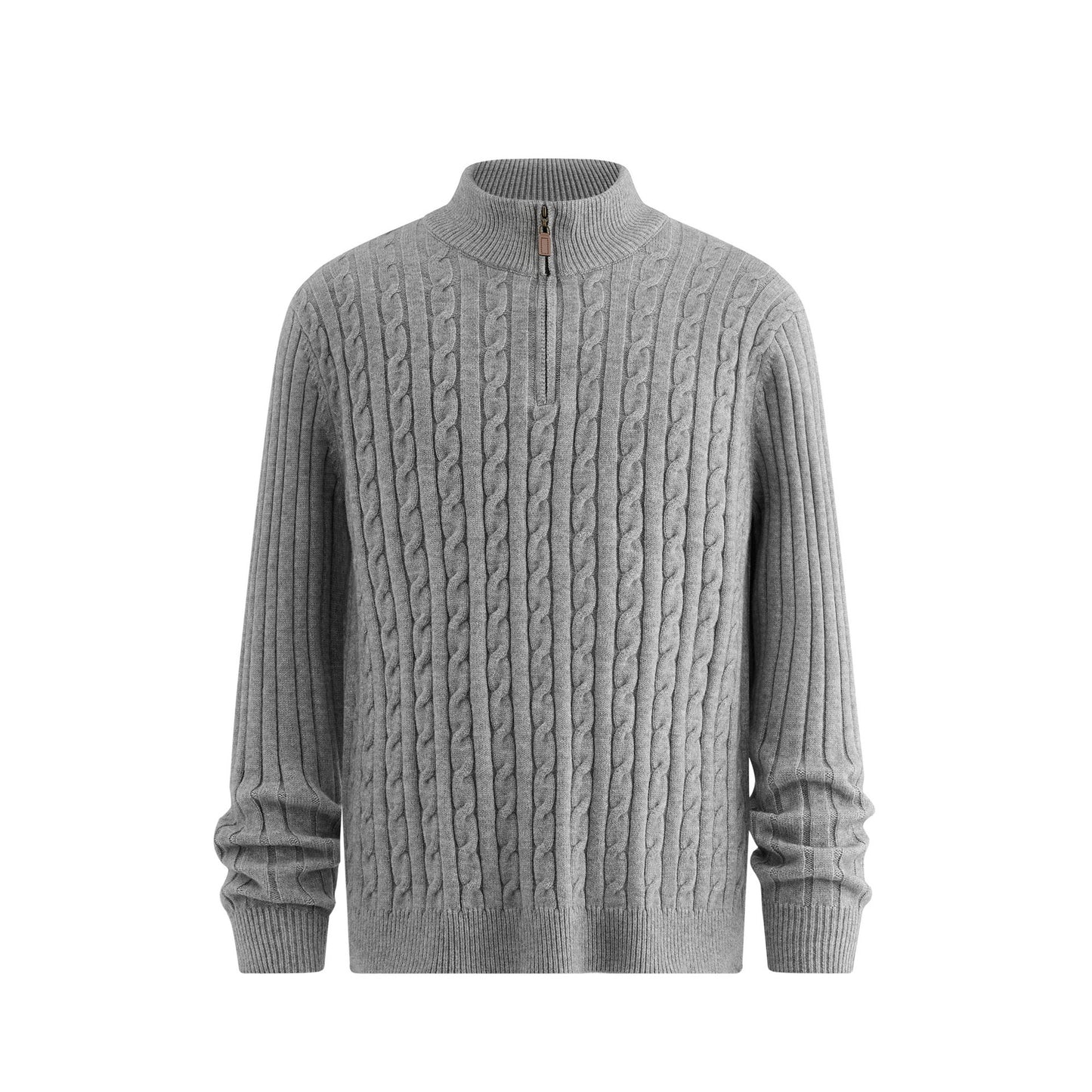 Mens Stand Collar Knit Sweater