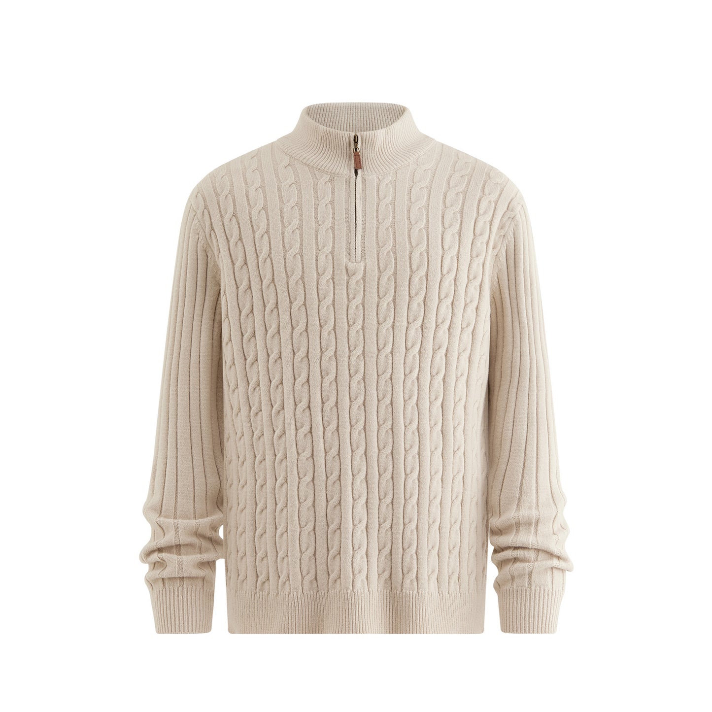 Mens Stand Collar Knit Sweater