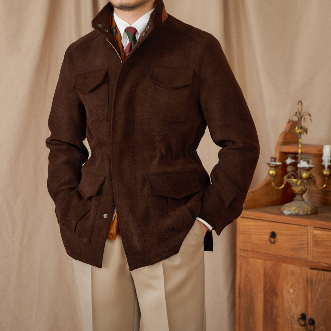 Mens Stand Collar Winter Jacket