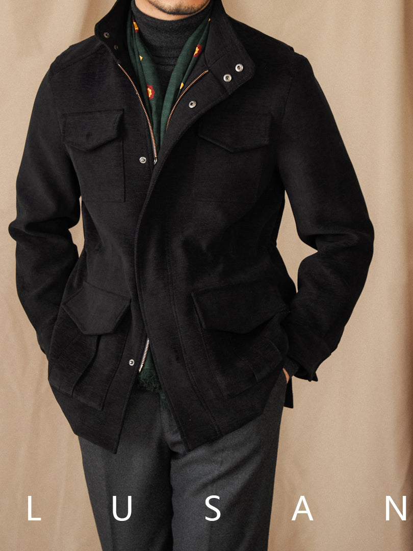 Mens Stand Collar Winter Jacket